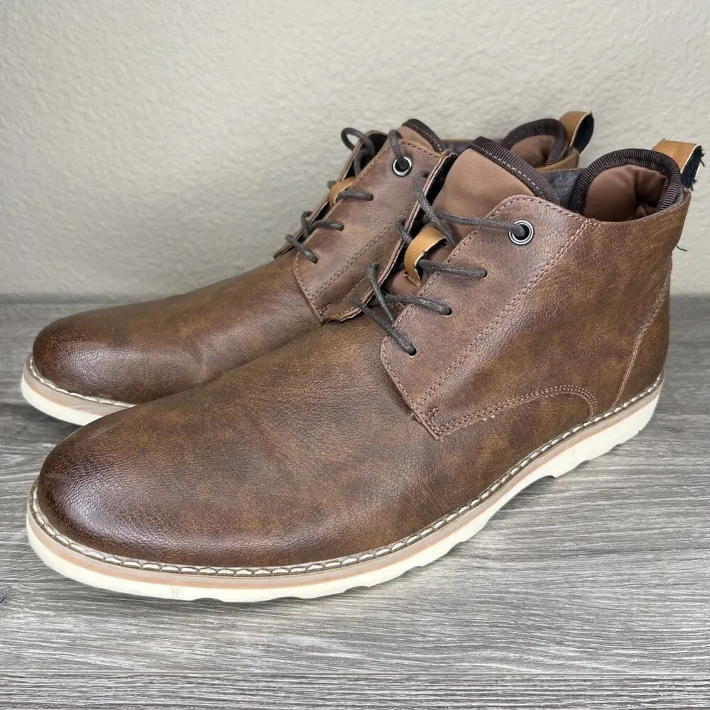 Madden Mens Brown Lace Up Chukkas Boots Size 12 M-Brakon Classic EUC